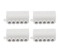 KICHOUSE 4 pièces Barette Connexion Électrique Double Rangée Bornes à Vis Compactes Haute Capacité Protection Surchauffe Connecteurs Câbles Rapides pour Câblage Industriel et Domotique