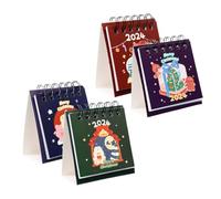 KICHOUSE 4 Pièces Calendrier de Bureau Mini à Thème de Noël Calendrier Debout Décoratif pour Bureau Accessoire de Planification