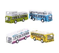 KICHOUSE 4 Pièces Garçon Fille de Bus Pull Back Éducatifs pour Développement des Compétences des Tout Petits