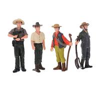 KICHOUSE 4 Pièces Simulation De Petits Agriculteurs Décoration Miniature Mini-Figurines Mini-Jouets Kit De Modèle Humain Les Gens Jouets Ferme Vinyle Accessoires Puzzle