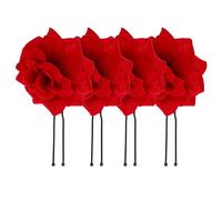 KICHOUSE 4pcs Épingles à Cheveux en Tissu Rouge Roses Artificielles, Accessoires Rétro pour Coiffure de Soirée ou Rendez-vous, Décoration Délicate et Résistante la Décoloration