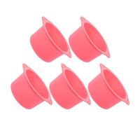 KICHOUSE 5 Pièces Appareil de Cire Épilation Réutilisable Bol Silicone 400ml Antiadhésif pour Usage en Salon Couleur Rose