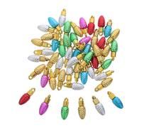 KICHOUSE 50 Pièces Pendentifs de Noël en Plastique pour Fabrication de Bijoux et Décorations Diy, Accessoires pour Fêtes et Décoration de Portes, Ornements de Remplacement Festifs Couleur