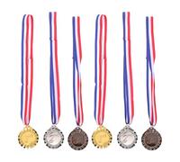 KICHOUSE 6 médailles pour Les 1re, 3e et 2e Places - Rubans de récompense Or, Argent et Bronze - Prix Sportifs pour Tournois de Basketball, matchs de Football et Concours de mathématiques