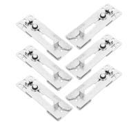 KICHOUSE 6 Pièces Charnière Longue à Mâchoire de Crocodile en Fer Phosphaté Argenté pour Canapé Épais et Ajustable, Fonctionnement Silencieux Double Verrouillage Précis pour Montage DIY