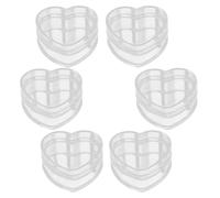 KICHOUSE 6 pièces Lot Boîtes Transparentes Forme de Cœur Contenants Alimentaires pour Bonbons et Cadeaux Boîtes Petites pour Décoration et Faveurs de Mariage