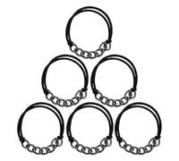 KICHOUSE 6pcs Élastiques à Cheveux en Alliage de Zinc Noir Chaîne, Bracelet Élastique pour Queue de Cheval Sécurisé, Accessoires Tendances pour Coiffure Quotidienne et Fêtes