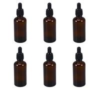 KICHOUSE 6pièces Flacons Compte-gouttes Verre Ambré avec Pipettes Noires Bouteilles Pratiques pour Huiles Essentielles Parfums et Liquides Multiples