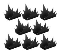 KICHOUSE 8 Pièces Clous Pointes Multidirectionnelles Denses en Acier Inoxydable Noir Anti-escalade Dissuasion pour Clôtures et Murs pour Toits et Écoles