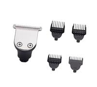 KICHOUSE Accessoire Tête de Rasoir Électrique Métal Compatible Tondeuse Barbe Trois Têtes, 4 Peignes Inclus, Nettoyage à L'Eau, Usage Domestique et Professionnel pour Hommes