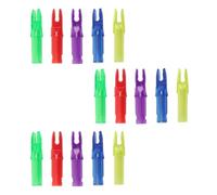 KICHOUSE Accessoires Tir à Arc en Plastique pour Flèches, 15 Pièces, Encoche Lisse et Équilibrée, Protection pour Queues de Flèches en Extérieur et Couleur Aléatoire Plusieurs Styles