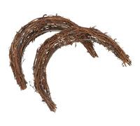 KICHOUSE Anneaux en Rotin Lune 20 Cm X 16 Cm, Lot de 2 Couronnes Soi-même, Vigne Naturelle pour Décoration Intérieure, Guirlandes, Porte et Fêtes, Matériel DIY sans Odeur ni Substances