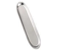 KICHOUSE Assiette en Acier Inoxydable Multifonction pour Restaurant, Plate Longue Argentée, Facile à Nettoyer et Résistante aux Chutes, pour Fondue et Barbecue