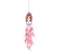 KICHOUSE Attrape-Rêves Suspendu Rose Plumage Décoratives Pendentif Attrape-Rêves Arbre de Vie Ornement Mural pour Décoration D’Intérieur Présent pour Maison et Fêtes