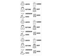 KICHOUSE Autocollants d'Organisation Vêtements PVC 20X30 CM Lot de 3 pour Chambre d'Garçon et Filles et Tri Rangement Garde-Robe Garçon Fille Amovibles