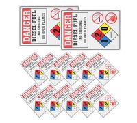 KICHOUSE Autocollants Extérieurs Autocollants D'avertissement Auto-adhésifs Faciles à Installer Lot de 12 Signalisation de Sécurité sans Flamme pour Stations-service