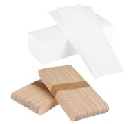 KICHOUSE Bandes de Cire Non Tissées Lot de 200 avec 100 Bâtonnets en Bois pour Épilation Visage et Corps pour Élimination des Poils à Domicile
