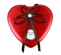 KICHOUSE Boîte à Bonbons Forme de Cœur en Tôle Rouge, Facile à Ouvrir Transporter, pour Mariage et Banquet