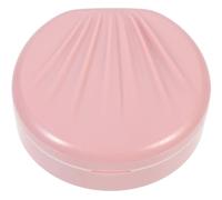 KICHOUSE Boîte de Rangement Portable pour Prothèses Dentaires Multifonction, Petite Taille Compacte en Plastique Rose et Blanc, Étui Respirant Léger pour Voyages, Camping et Usage