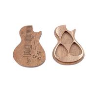 KICHOUSE Boîte de Rangement pour Médiators de Guitare 1 Pièce en Bois | Motif Créatif, Finition Polie Lisse, pour Soirées Musicales et École, pour Guitaristes et Amateurs de Musique