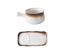 KICHOUSE Bol Céramique avec Poignée Bol à Salade Mat 500 ML Vaisselle pour Restaurant Adapté Maison Et Restauration Professionnelle