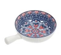 KICHOUSE Bol en Céramique Bleu avec Anses, Portable et Pratique, pour Desserts et Soupes Lors de Mariages ou Fêtes de Noël