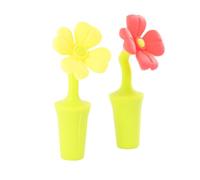 KICHOUSE Bouchons Créatifs en Silicone de Fleur 4 Pcs, Réutilisables et Compatibles Lave-vaisselle, Accessoires pour Bouteille de Vin pour Dégustation et Fête