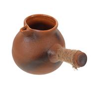 KICHOUSE Bouilloire de Camping en Argile 800ml en Poterie Traditionnelle Grosse Capacité Design Classique et Cuisson Polyvalente pour Usage Extérieur