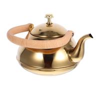 KICHOUSE Bouilloire en Acier Inoxydable 1,5l avec Poignée en Bois, Bouilloire Classique et Robuste pour Usage Domestique, Finition Polie et Design Élégant