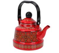 KICHOUSE Bouilloire en Émail Rouge Grande Capacité, Compatible Cuisinière à Gaz, Style Rétro Élégant Corps en Acier Inoxydable, pour Préparation de Thé à Domicile