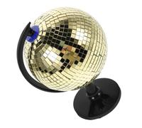 KICHOUSE Boule Disco Miroir Scintillant Dorée M Décoration de Soirée et Bureau Globe Géographique Éducatif Lumineux pour Chambre et Espace Créatif