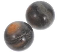 KICHOUSE Boules de Baoding Massage Chinois en Pierre de Jade 5cm pour Exercices de Fitness des Mains, 2 Pièces Sphères Naturelles avec Boîte pour Coordination et Détente