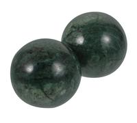 KICHOUSE Boules de Jade Vertes Pierre Naturelle Polie pour Massage des Mains Lot de 2 Portable pour Exercice et Relaxation la Maison ou Présent