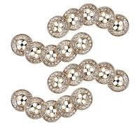 KICHOUSE Boutons Métalliques Ronds Dorés en Alliage Strass Lot de 20 Élégants et Classiques pour Couture de Vêtements et Projets DIY de Mode