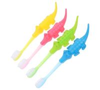 KICHOUSE Brosse à Dents pour Garçon et Filles 3-12 Poils Souples, Design Adorable de Petit Crocodile, Lot de 8 Pièces en Pp, Nettoyage des Dents la Maison Couleur Couleur Aléatoire