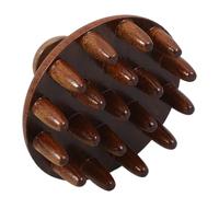 KICHOUSE Brosse à Shampoing en Bois Marron Dents Larges et Design Ergonomique, pour Massage Crânien Doux du Cuir Chevelu Chez Hommes et Femmes