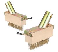 KICHOUSE Brosse de Désherbage 2pcs Manche en Bois Antidérapant en Fil d'acier pour Jardinage, pour Fissures Sol, pour Fête Plein Air
