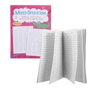 KICHOUSE Cahiers d'Exercices de Mathématiques 24 Pages X 2 - Opérations Mixtes Addition Soustraction Multiplication Division - Cahiers Scolaires pour Élèves Débutants - Exercices