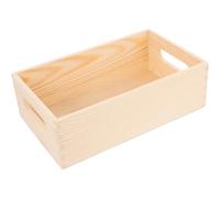 KICHOUSE Caisse de Rangement en Bois Massif Petit Format, Boîte de Bureau sans Couvercle, Organisateur Multifonction pour Outils et Divers Objets, Couleur Bois Naturel, Pratique pour