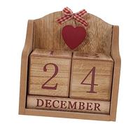 KICHOUSE Calendrier Bois Décoratif Bloc de Bureau Bois Réutilisable avec Impression des Mois et Dates pour Décoration de Bureau et Maison