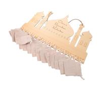KICHOUSE Calendrier de Compte à Rebours de L'aïd 2026 pour Garçon et Filles avec 30 Poches en MDF, Décoration Murale Rustique Style Château du Moyen-Orient Facile à Installer
