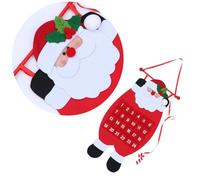 KICHOUSE Calendrier Père à Noël Feutre Suspendre L'avent en Rouge Forme Décoration Solide Adorable et Non Décolorant ou Table Restaurant