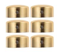 KICHOUSE Capuchons de Main Courante Forme Ronde en Acier Inoxydable Or, Lot de 6 Pièces Fixation Sécurisée et Prévention Poussière, Adaptés pour Rampe D'escalier Intérieure Moderne