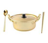 KICHOUSE Casserole à Double Poignée en Aluminium pour Ramen Coréen, Petite Casserole Sûre et Fonctionnelle Cuisine Professionnelle et Amateur