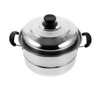 KICHOUSE Casserole Chauffage Uniforme Épaissie Double Poignée en Acier Inoxydable et Cuisson Sûre, pour Soupe et Cuisson Vapeur à Domicile
