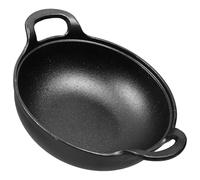 KICHOUSE Casserole en Fonte Noire Ronde Antiadhésive Pratique et Robuste pour Cuisson Familiale et Shabu, Cocotte en Fer Épaisse pour Mijotés et Sautés