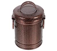 KICHOUSE Cendrier en Métal Galvanisé Rétro, Mini Seau Couvercle, Couleur Cuivre Ancien, Usage Intérieur et Extérieur, Adapté pour Jardin, Terrasse et Bureau, Petit Format Pratique