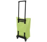 KICHOUSE Chariot de Courses Pliable avec Poignée Télescopique, Paquet Cabas à Roulettes Léger et Compact, Grand Panier D'achat Vert pour Supermarché et Courses Quotidiennes