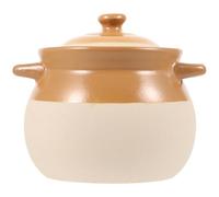 KICHOUSE Cocotte Céramique Vintage avec Double Anses Antibrûlure Marmite à Soupe pour Cuisson Gaz et Feu Direct Surface Lisse Facile à Nettoyer Faitout Pratique pour Mijotés Maison