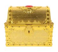 KICHOUSE Coffre au Trésor Pirate pour Garçon et Filles Grand Format Doré avec Strass Boîte à Bijoux Créative en Plastique Robuste Rangement Ludique pour Jeux D’Imagination et Collection